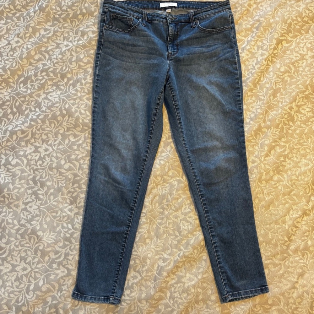 New Directions Womens Skinny Jeans Dark Wash Stretch Denim Size 10R (A2)